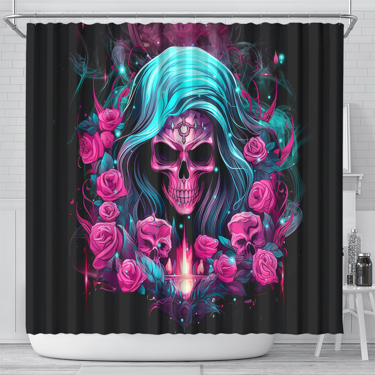 Lady Skull Shower Curtain The Good Girl In Me Got Tired Of The Bullshit