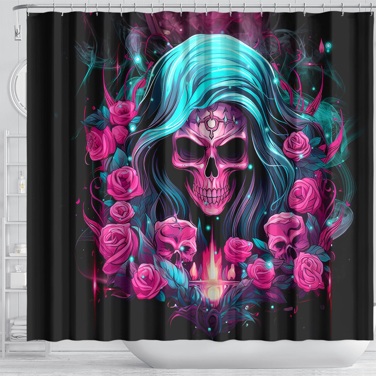 Lady Skull Shower Curtain The Good Girl In Me Got Tired Of The Bullshit