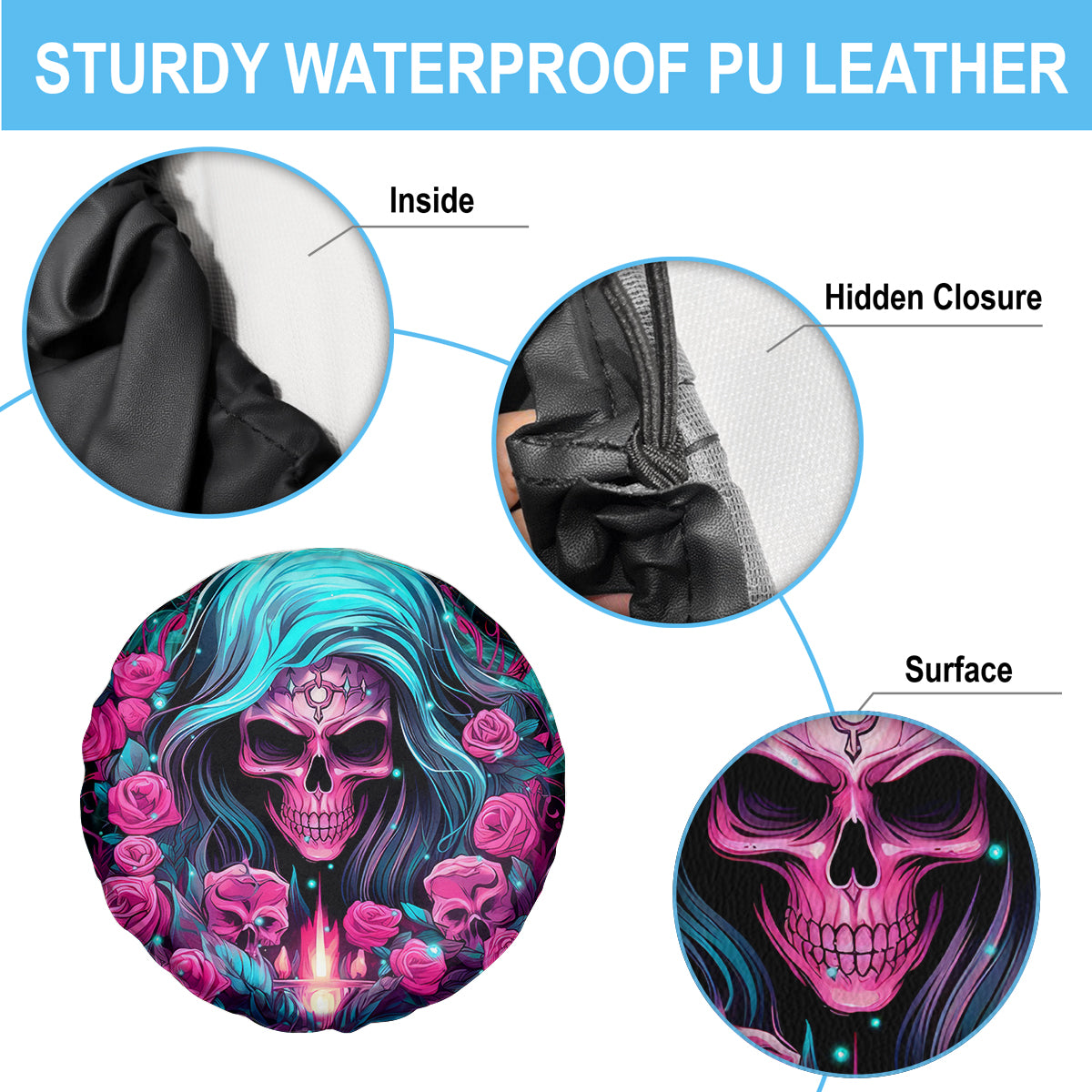 Lady Skull Spare Tire Cover The Good Girl In Me Got Tired Of The Bullshit - Wonder Print Shop