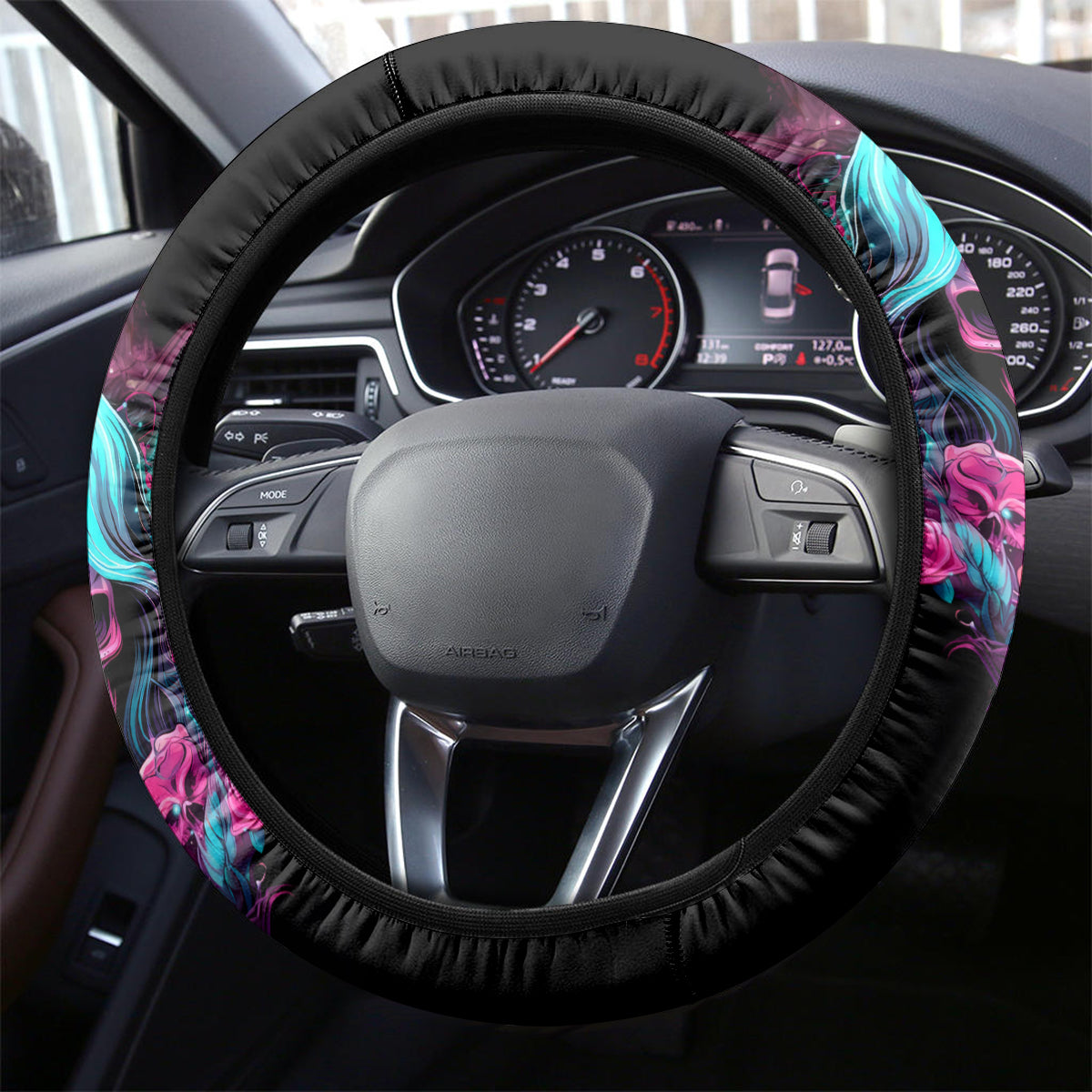 Lady Skull Steering Wheel Cover The Good Girl In Me Got Tired Of The Bullshit - Wonder Print Shop