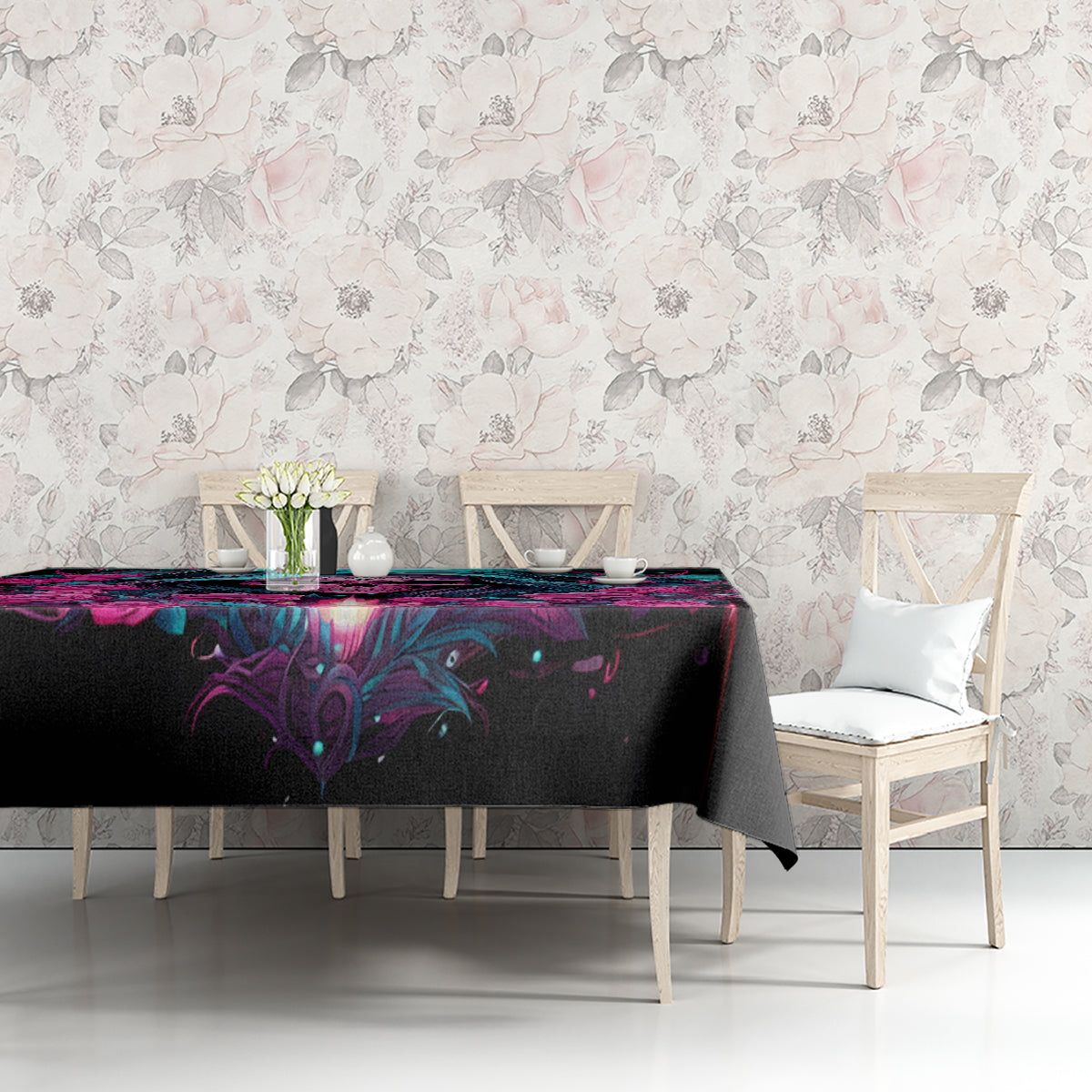 Lady Skull Tablecloth The Good Girl In Me Got Tired Of The Bullshit - Wonder Print Shop