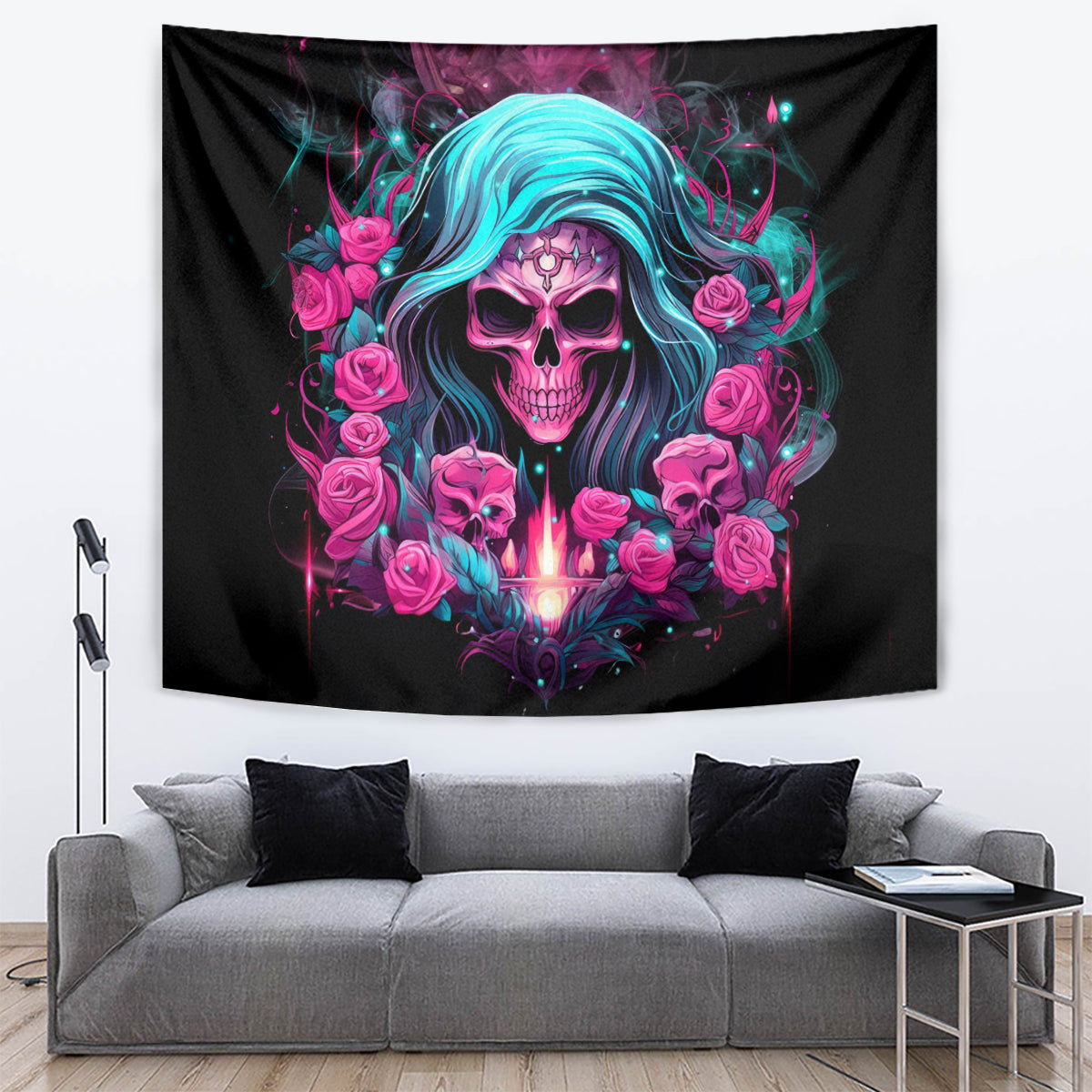 Lady Skull Tapestry The Good Girl In Me Got Tired Of The Bullshit - Wonder Print Shop