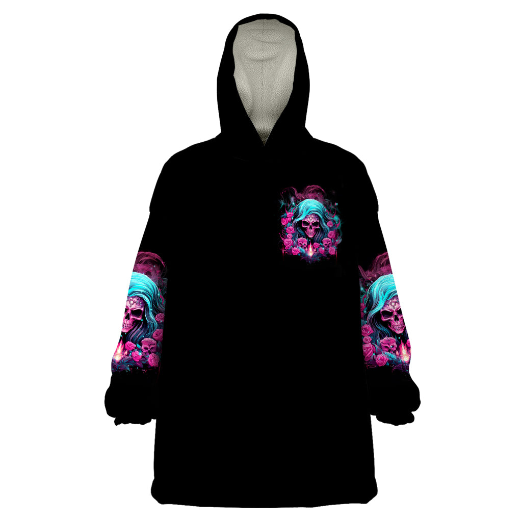 Lady Skull Wearable Blanket Hoodie The Good Girl In Me Got Tired Of The Bullshit - Wonder Print Shop