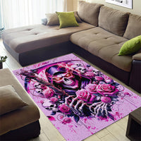 Reaper Skull Area Rug Warning This Tattooed Girl Doesn't Play Well With Stupid People - Wonder Print Shop