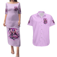 Reaper Skull Couples Matching Puletasi and Hawaiian Shirt Warning This Tattooed Girl Doesn't Play Well With Stupid People - Wonder Print Shop