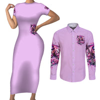 Reaper Skull Couples Matching Short Sleeve Bodycon Dress and Long Sleeve Button Shirt Warning This Tattooed Girl Doesn't Play Well With Stupid People - Wonder Print Shop