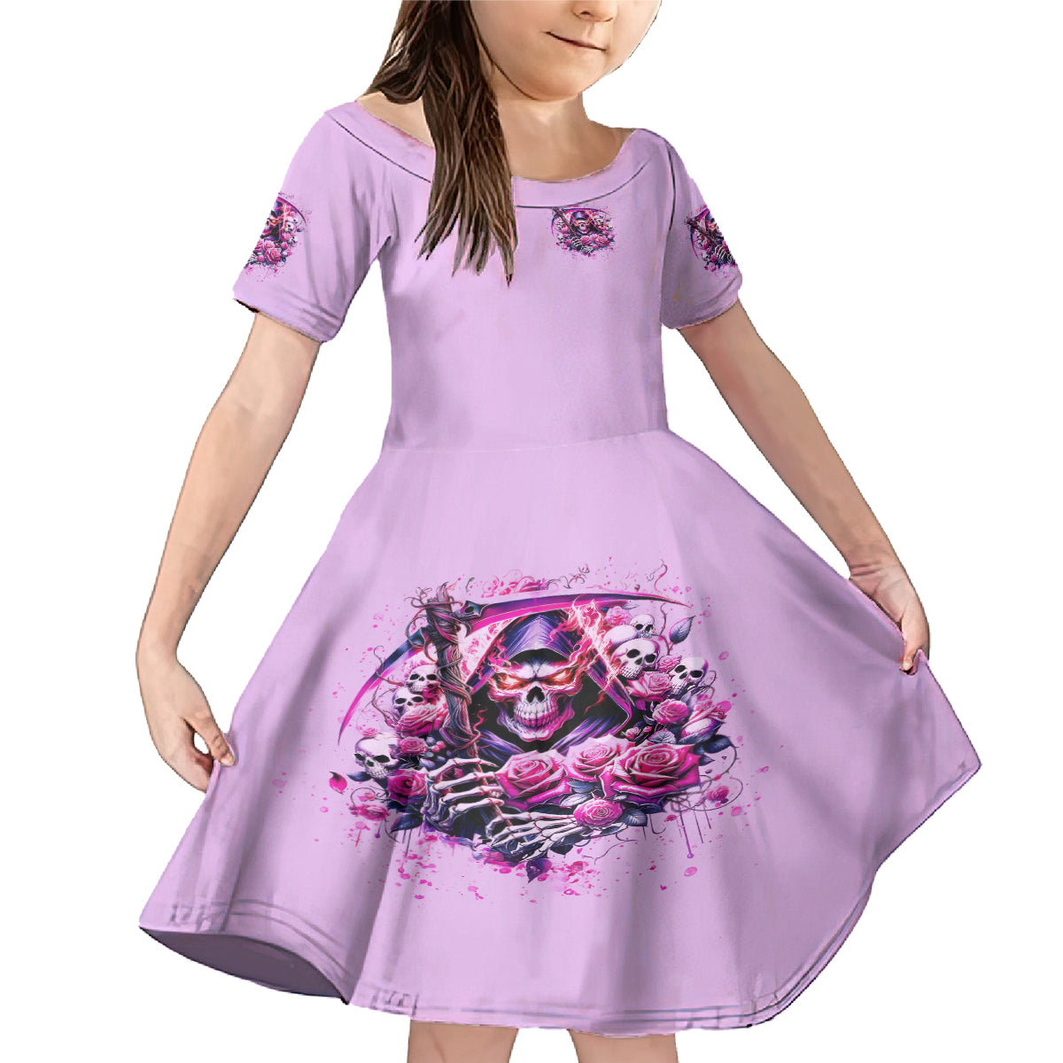 Reaper Skull Family Matching Mermaid Dress and Hawaiian Shirt Warning This Tattooed Girl Doesn't Play Well With Stupid People - Wonder Print Shop