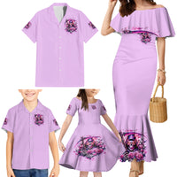 Reaper Skull Family Matching Mermaid Dress and Hawaiian Shirt Warning This Tattooed Girl Doesn't Play Well With Stupid People - Wonder Print Shop