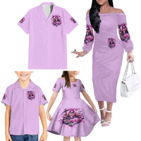 Reaper Skull Family Matching Off Shoulder Long Sleeve Dress and Hawaiian Shirt Warning This Tattooed Girl Doesn't Play Well With Stupid People - Wonder Print Shop