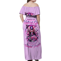 Reaper Skull Family Matching Off Shoulder Maxi Dress and Hawaiian Shirt Warning This Tattooed Girl Doesn't Play Well With Stupid People - Wonder Print Shop