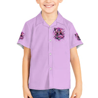 Reaper Skull Family Matching Off Shoulder Short Dress and Hawaiian Shirt Warning This Tattooed Girl Doesn't Play Well With Stupid People - Wonder Print Shop