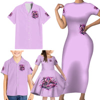 Reaper Skull Family Matching Short Sleeve Bodycon Dress and Hawaiian Shirt Warning This Tattooed Girl Doesn't Play Well With Stupid People - Wonder Print Shop