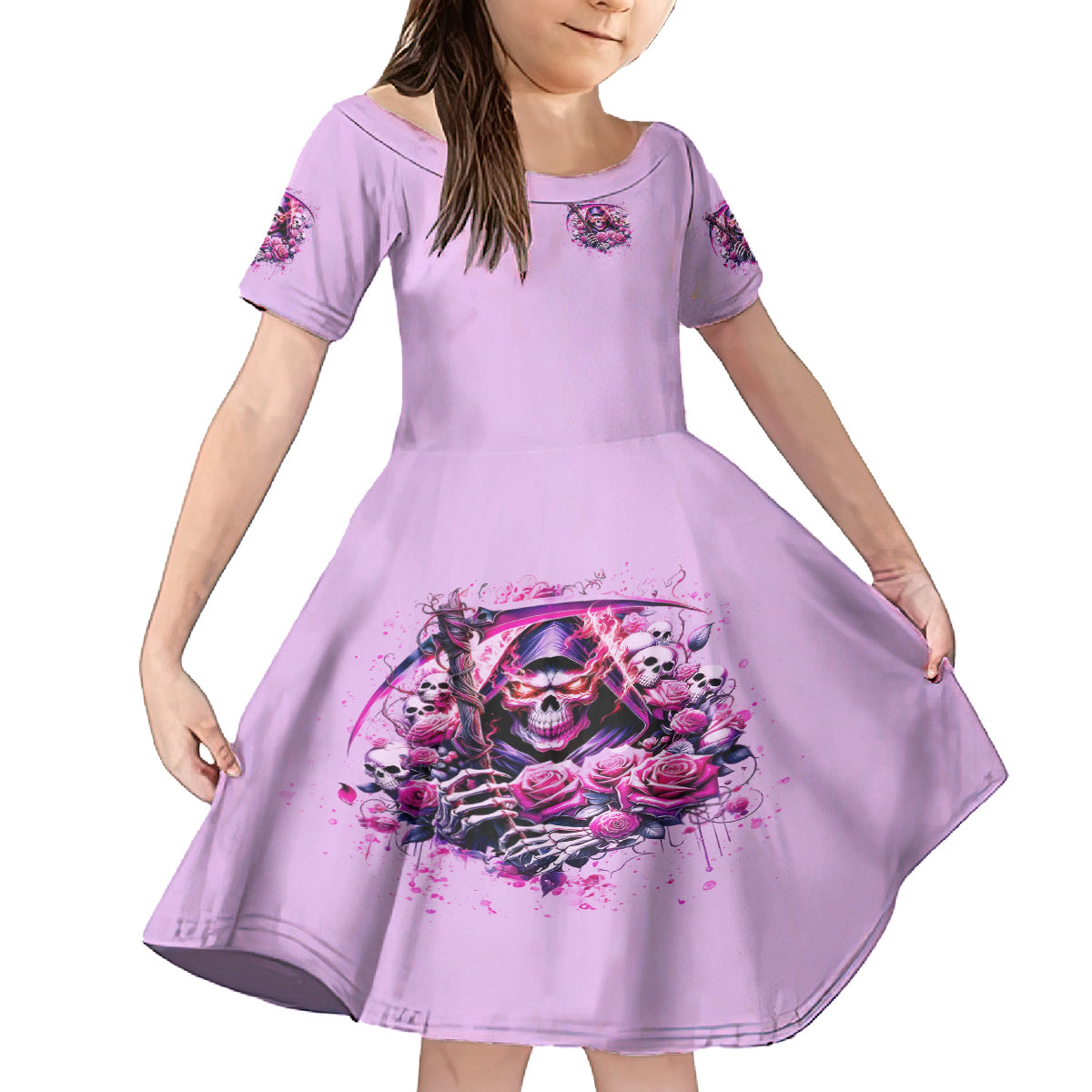 Reaper Skull Family Matching Summer Maxi Dress and Hawaiian Shirt Warning This Tattooed Girl Doesn't Play Well With Stupid People - Wonder Print Shop