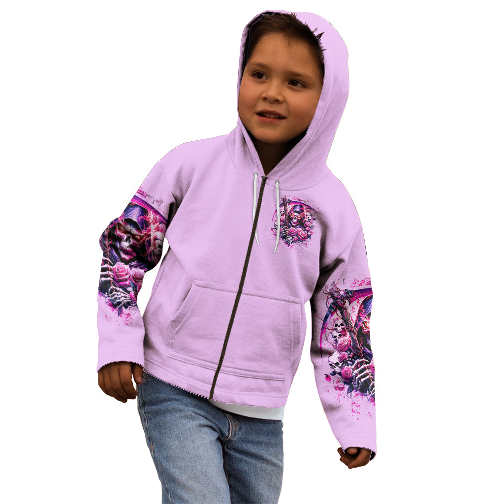 Reaper Skull Kid Hoodie Warning This Tattooed Girl Doesn't Play Well With Stupid People - Wonder Print Shop