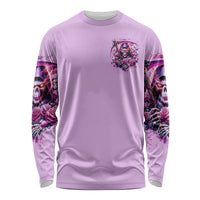 Reaper Skull Long Sleeve Shirt Warning This Tattooed Girl Doesn't Play Well With Stupid People - Wonder Print Shop