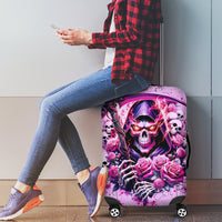 Reaper Skull Luggage Cover Warning This Tattooed Girl Doesn't Play Well With Stupid People - Wonder Print Shop