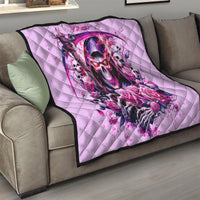 Reaper Skull Quilt Warning This Tattooed Girl Doesn't Play Well With Stupid People - Wonder Print Shop