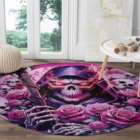 Reaper Skull Round Carpet Warning This Tattooed Girl Doesn't Play Well With Stupid People