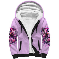 Reaper Skull Sherpa Hoodie Warning This Tattooed Girl Doesn't Play Well With Stupid People - Wonder Print Shop