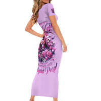 Reaper Skull Short Sleeve Bodycon Dress Warning This Tattooed Girl Doesn't Play Well With Stupid People - Wonder Print Shop