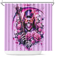 Reaper Skull Shower Curtain Warning This Tattooed Girl Doesn't Play Well With Stupid People