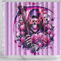 Reaper Skull Shower Curtain Warning This Tattooed Girl Doesn't Play Well With Stupid People