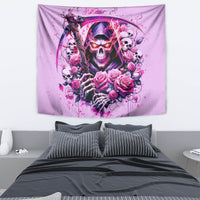 Reaper Skull Tapestry Warning This Tattooed Girl Doesn't Play Well With Stupid People - Wonder Print Shop