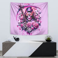 Reaper Skull Tapestry Warning This Tattooed Girl Doesn't Play Well With Stupid People - Wonder Print Shop
