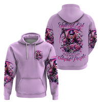 Reaper Skull Zip Hoodie Warning This Tattooed Girl Doesn't Play Well With Stupid People - Wonder Print Shop