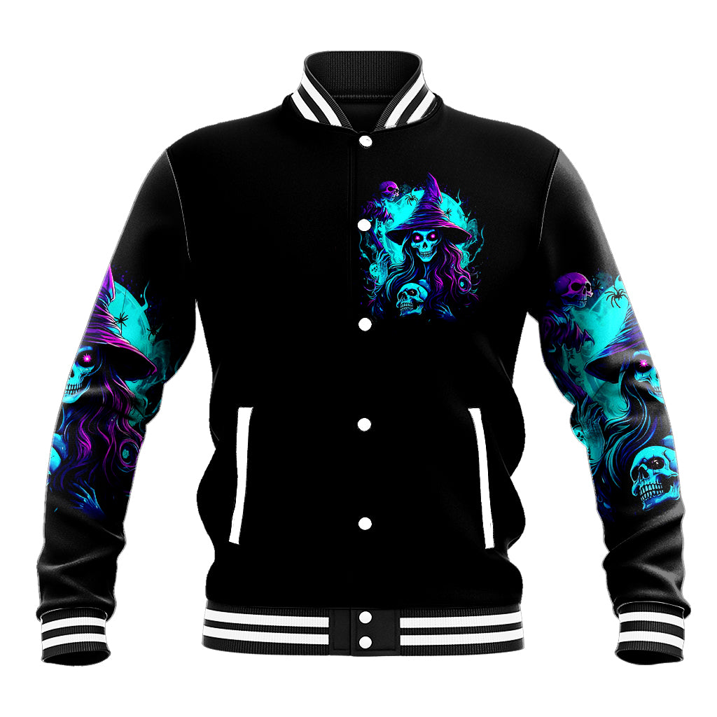 Witch Skull Baseball Jacket In A World Full Of Princess Be A Witch - Wonder Print Shop