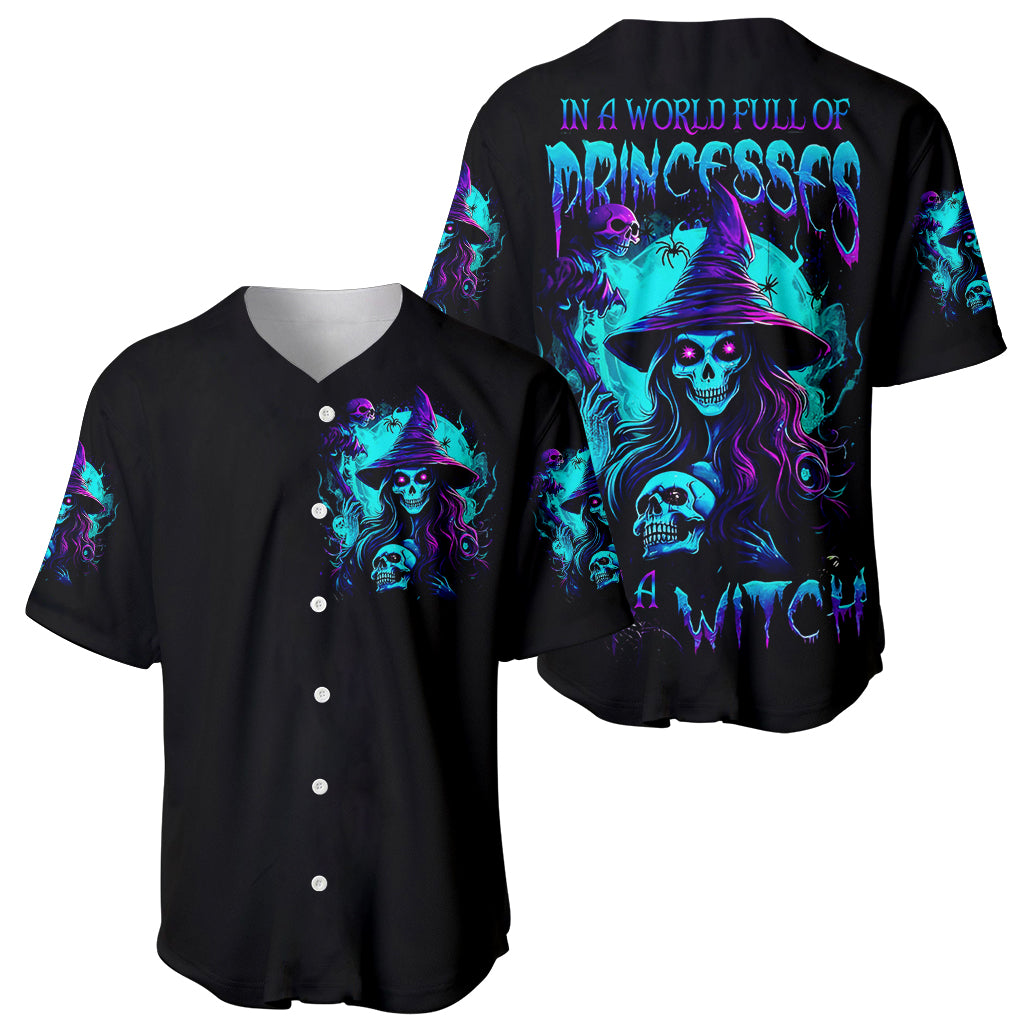 Witch Skull Baseball Jersey In A World Full Of Princess Be A Witch - Wonder Print Shop