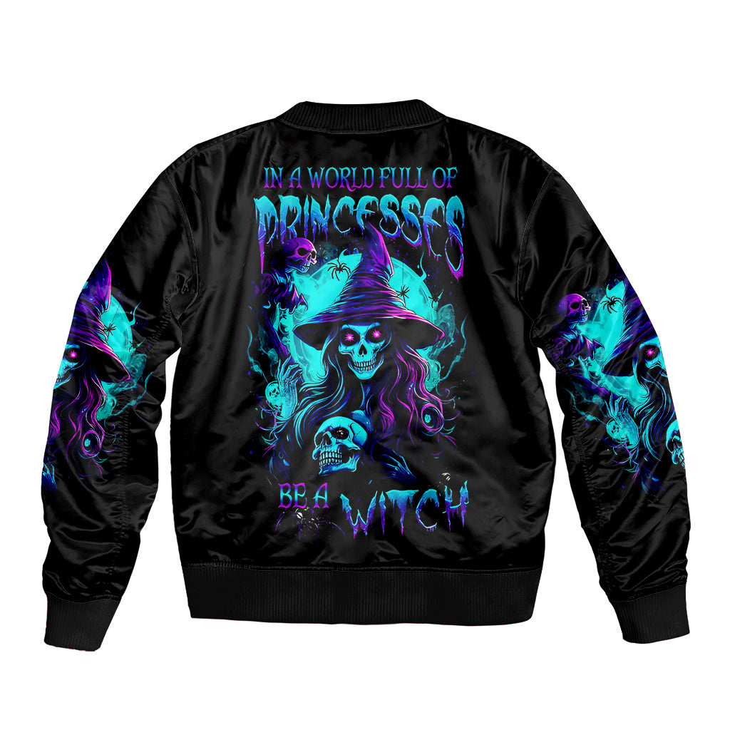 Witch Skull Bomber Jacket In A World Full Of Princess Be A Witch - Wonder Print Shop