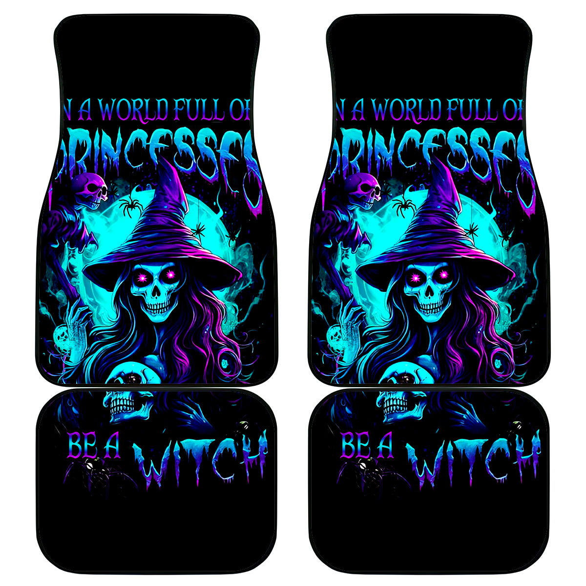 Witch Skull Car Mats In A World Full Of Princess Be A Witch - Wonder Print Shop