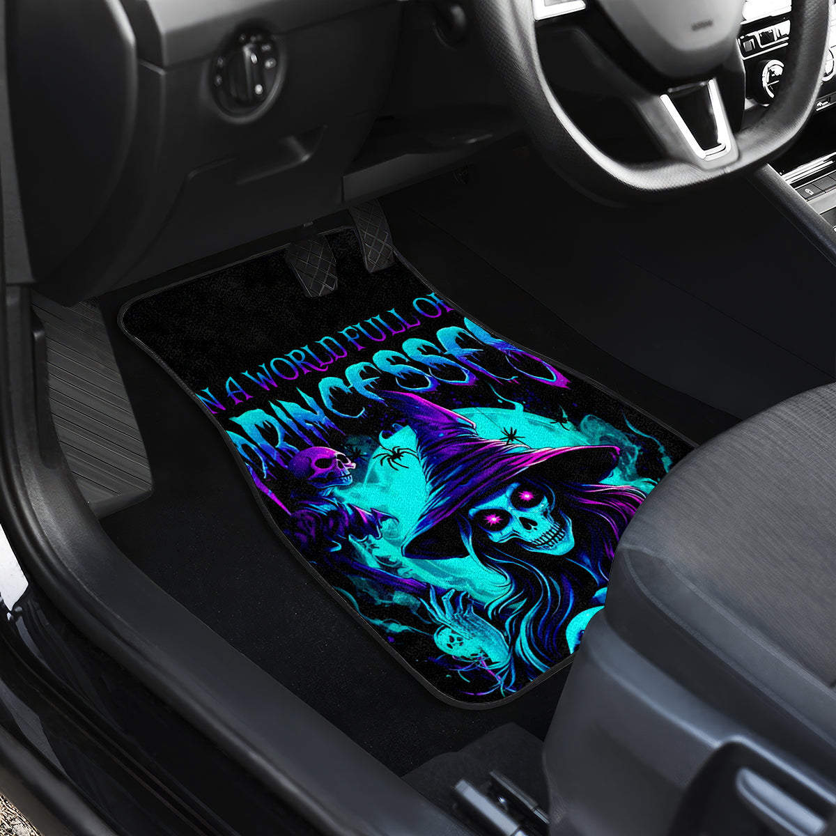 Witch Skull Car Mats In A World Full Of Princess Be A Witch - Wonder Print Shop