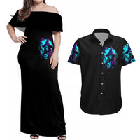 Witch Skull Couples Matching Off Shoulder Maxi Dress and Hawaiian Shirt In A World Full Of Princess Be A Witch - Wonder Print Shop