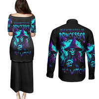 Witch Skull Couples Matching Puletasi Dress and Long Sleeve Button Shirts In A World Full Of Princess Be A Witch - Wonder Print Shop