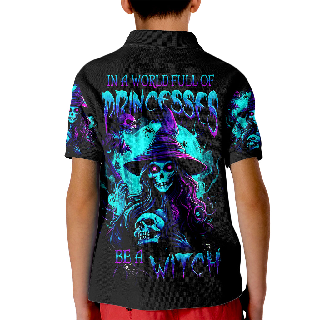 Witch Skull Kid Polo Shirt In A World Full Of Princess Be A Witch - Wonder Print Shop