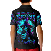 Witch Skull Kid Polo Shirt In A World Full Of Princess Be A Witch - Wonder Print Shop