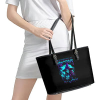 Witch Skull Leather Tote Bag In A World Full Of Princess Be A Witch - Wonder Print Shop