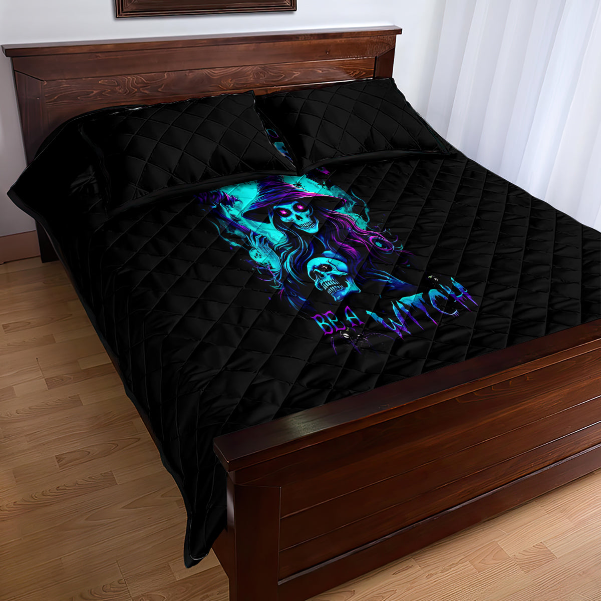 Witch Skull Quilt Bed Set In A World Full Of Princess Be A Witch - Wonder Print Shop