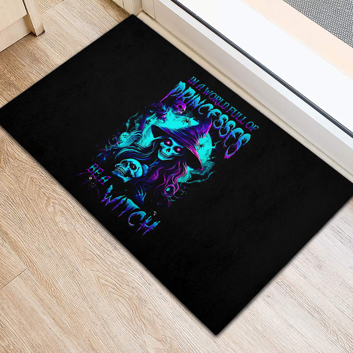 Witch Skull Rubber Doormat In A World Full Of Princess Be A Witch - Wonder Print Shop