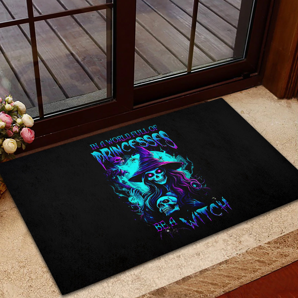 Witch Skull Rubber Doormat In A World Full Of Princess Be A Witch - Wonder Print Shop