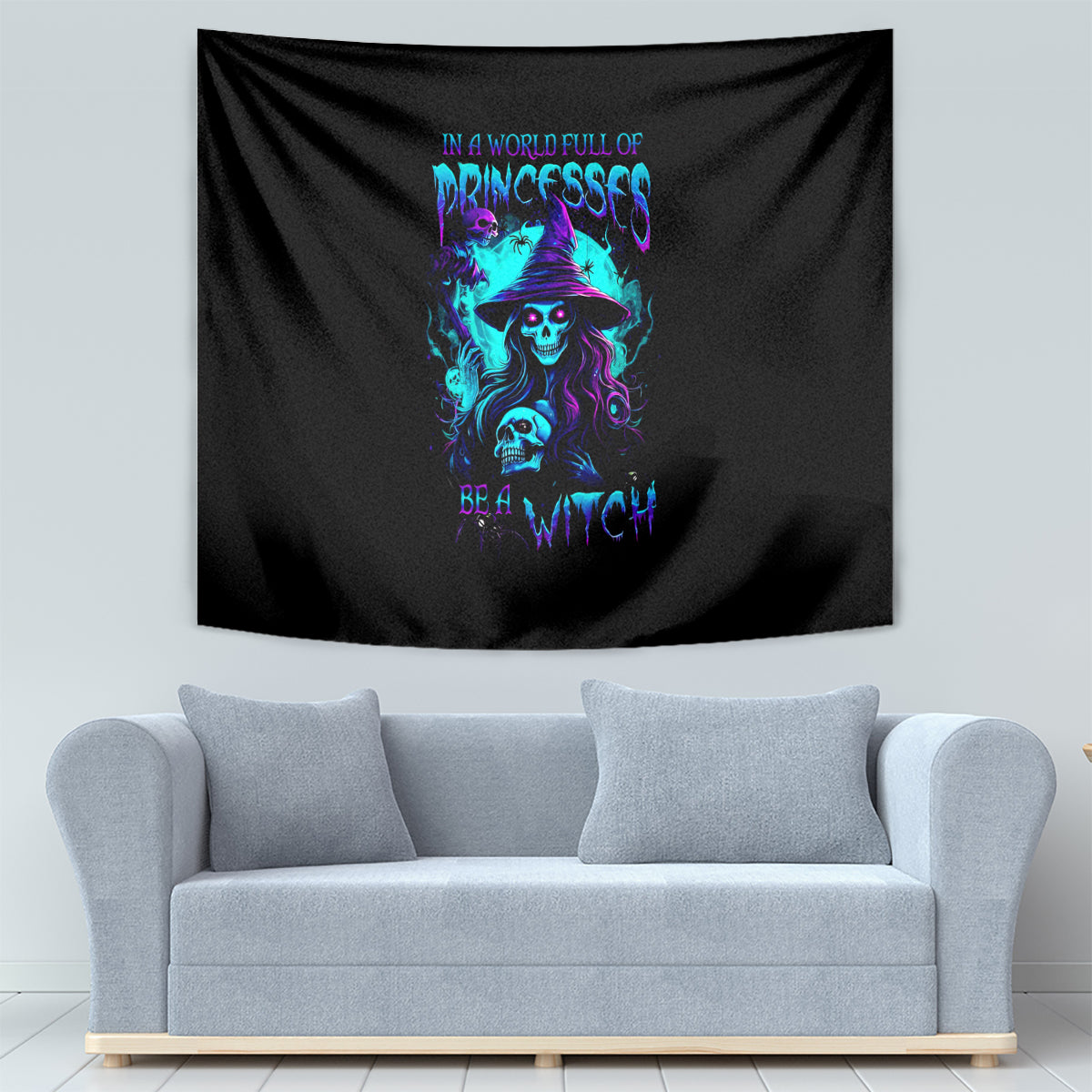 Witch Skull Tapestry In A World Full Of Princess Be A Witch - Wonder Print Shop