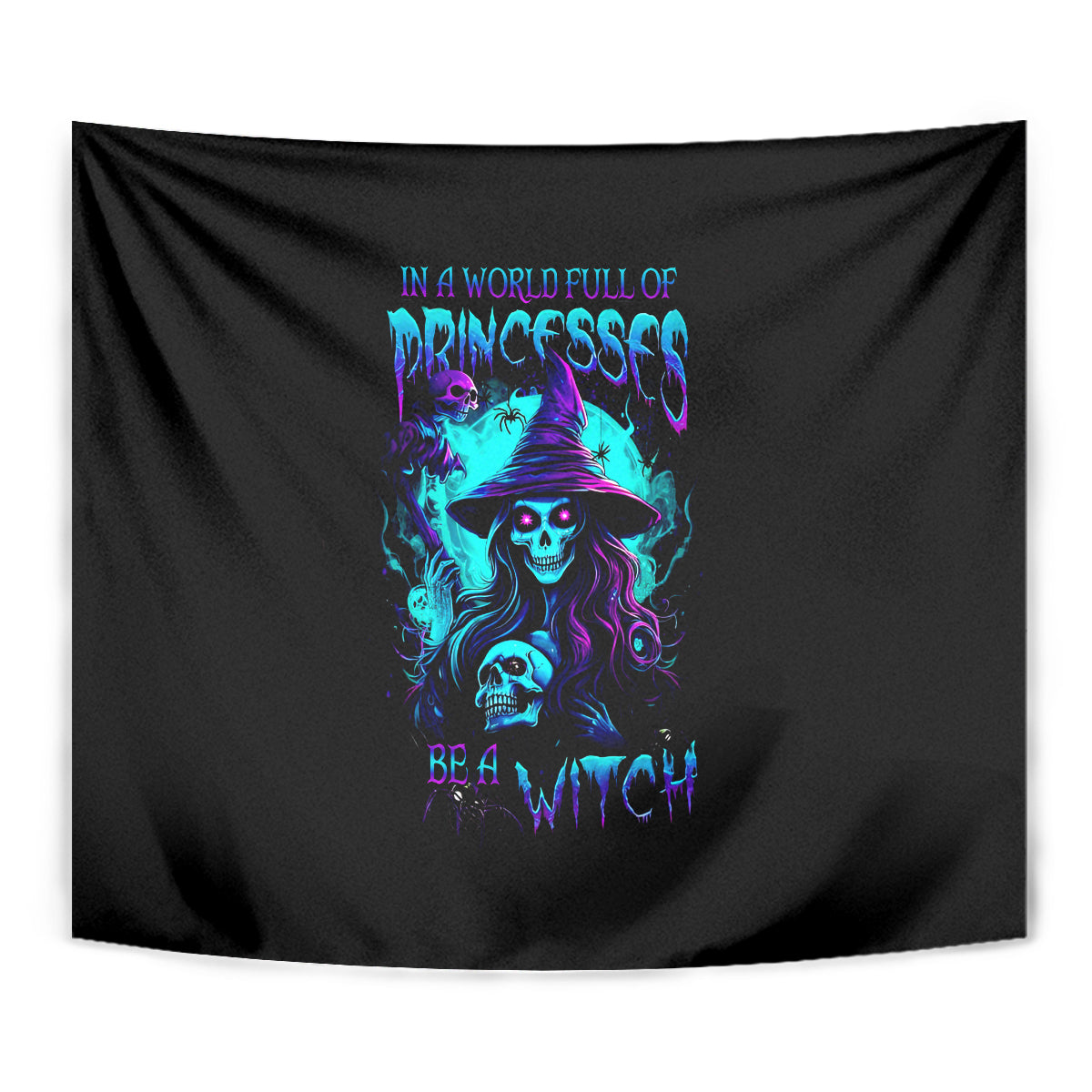 Witch Skull Tapestry In A World Full Of Princess Be A Witch - Wonder Print Shop