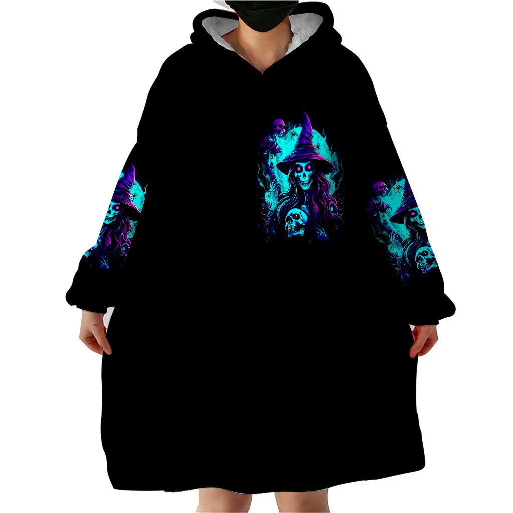 Witch Skull Wearable Blanket Hoodie In A World Full Of Princess Be A Witch - Wonder Print Shop