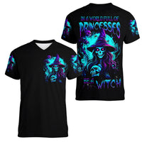 Witch Skull Women V Neck T Shirt In A World Full Of Princess Be A Witch - Wonder Print Shop