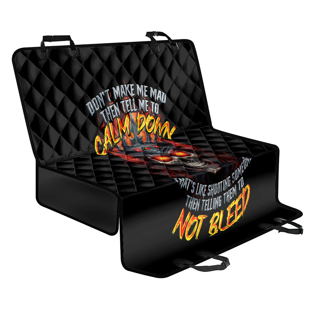 King Skull Back Car Seat Cover Don't Make Me Mad Then Tell Me To Calm Down - Wonder Print Shop