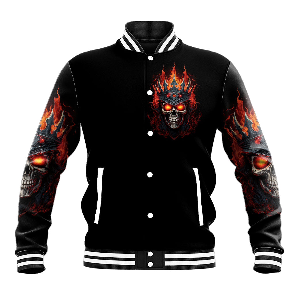 King Skull Baseball Jacket Don't Make Me Mad Then Tell Me To Calm Down - Wonder Print Shop