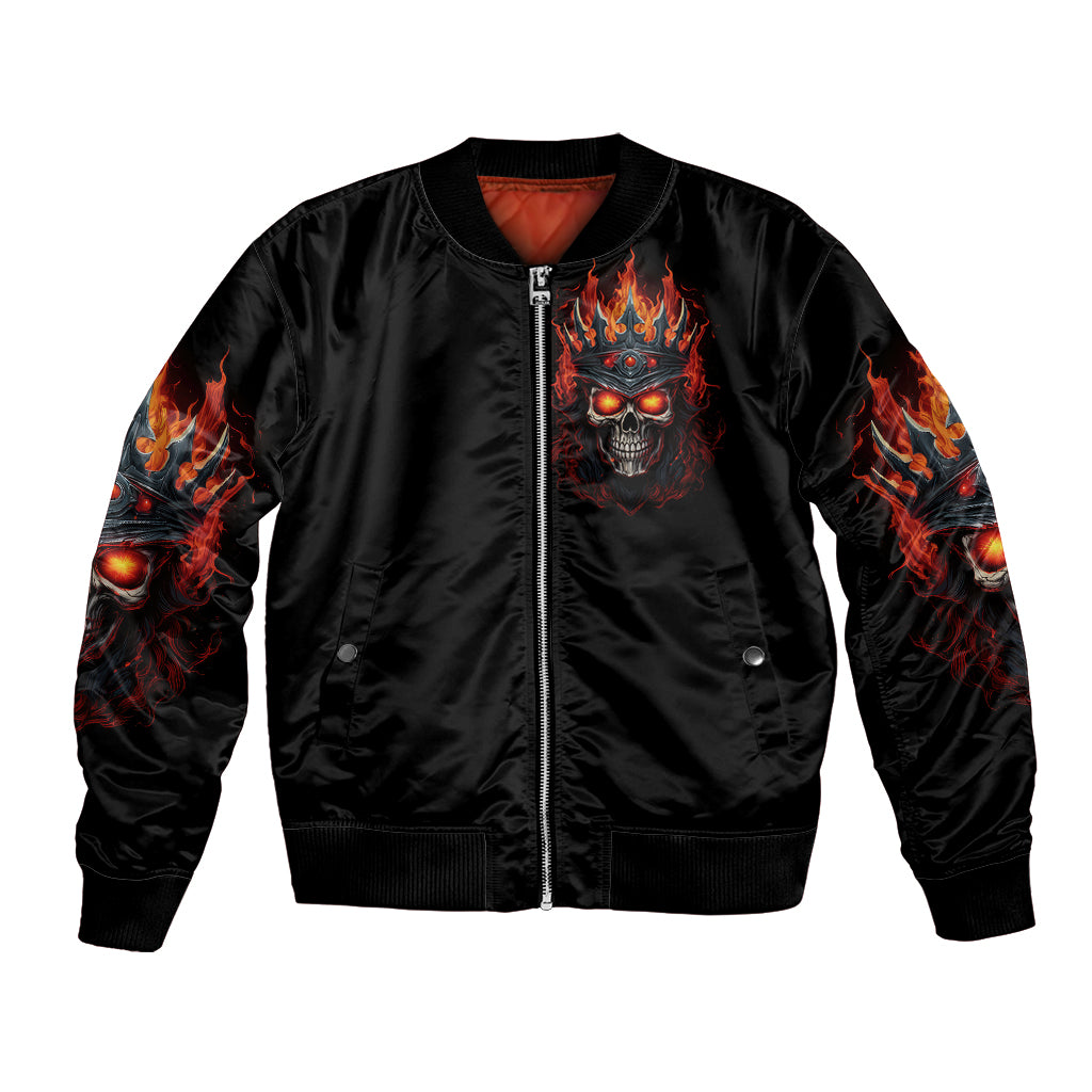 King Skull Bomber Jacket Don't Make Me Mad Then Tell Me To Calm Down - Wonder Print Shop