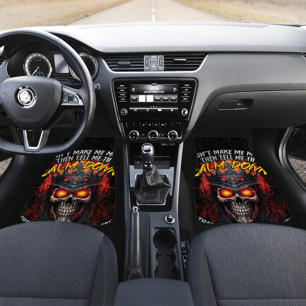 King Skull Car Mats Don't Make Me Mad Then Tell Me To Calm Down - Wonder Print Shop